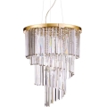 Ideal Lux - Suspension filaire en cristal CARLTON 12xE14/40W/230V d. 50 cm doré